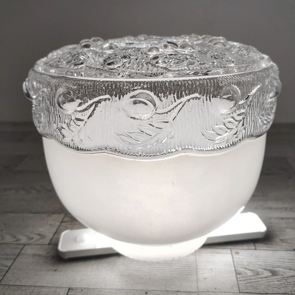 Vintage Glass Ceiling Light Shade Embossed Floral‎ Globe Frosted Diffuser 8x7